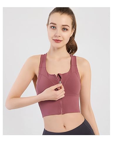 High Strength Front Zipper Sports BRA L Pink 85% Naylon 15%Spandex