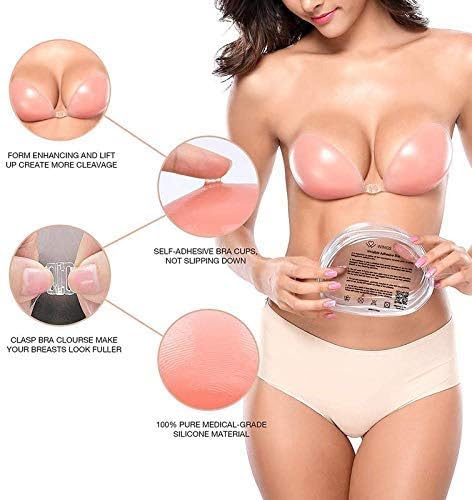 Bra Free Silicone Self Adhesive Bra Cups (Beige Pack of 1)