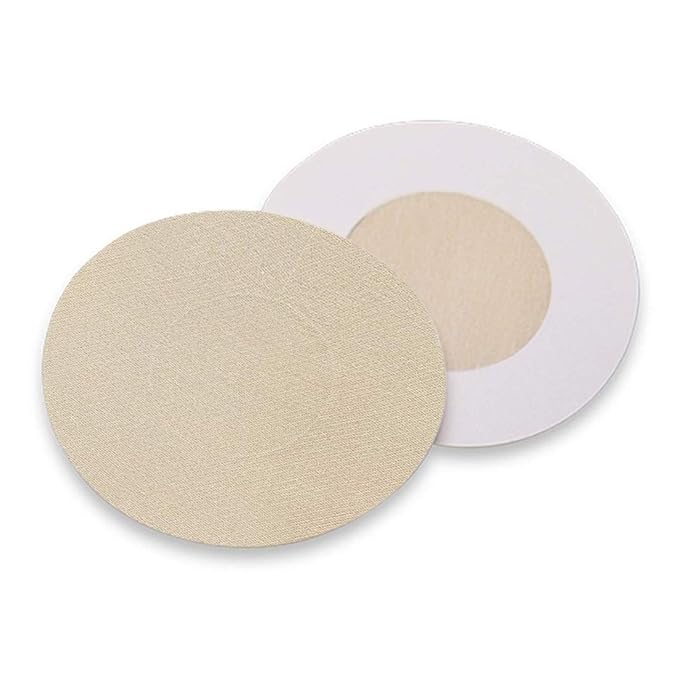 Nipple Pasties Cover (Beige) Adhesive Cotton Ultra Thin - Pack of 5 Pairs