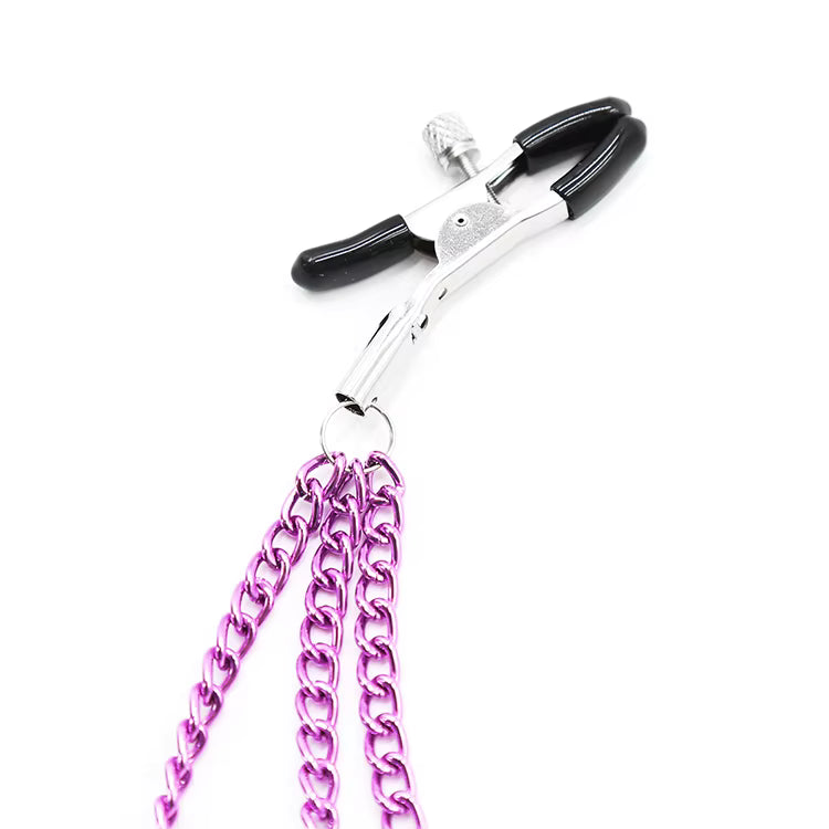 Adjustable Triple Chain Metal Nipple Clamps