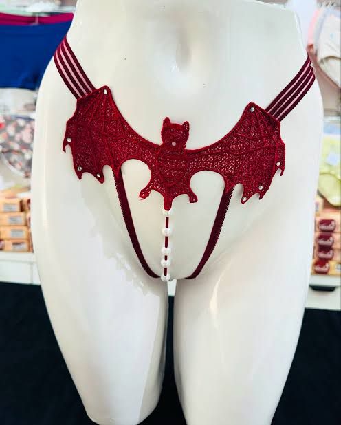 Bat Wing Embroidered Open Crotch Panty