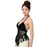 Resort Wear Crochet Design tops Black