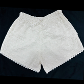 Crochet Design Beach Wear Shorts off white