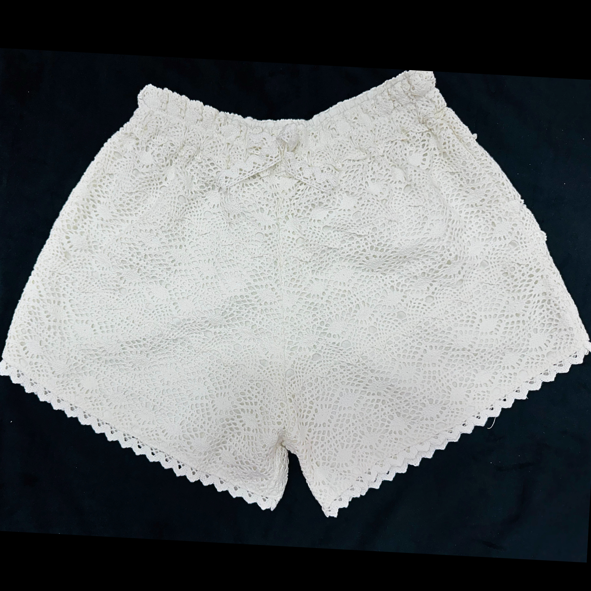 Crochet Design Beach Wear Shorts off white