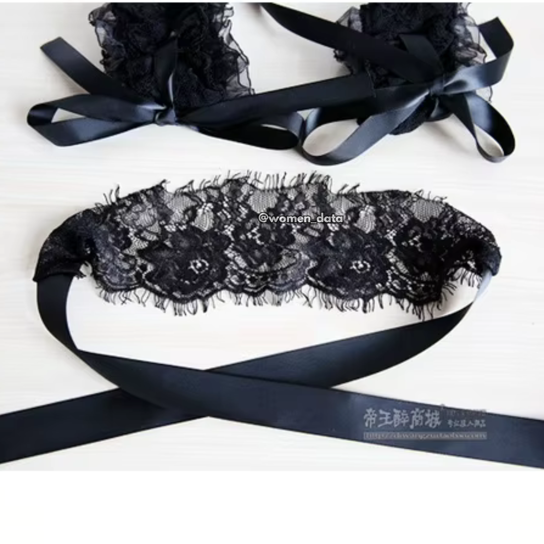 Black Lace Blindfold & Hand Tie Set