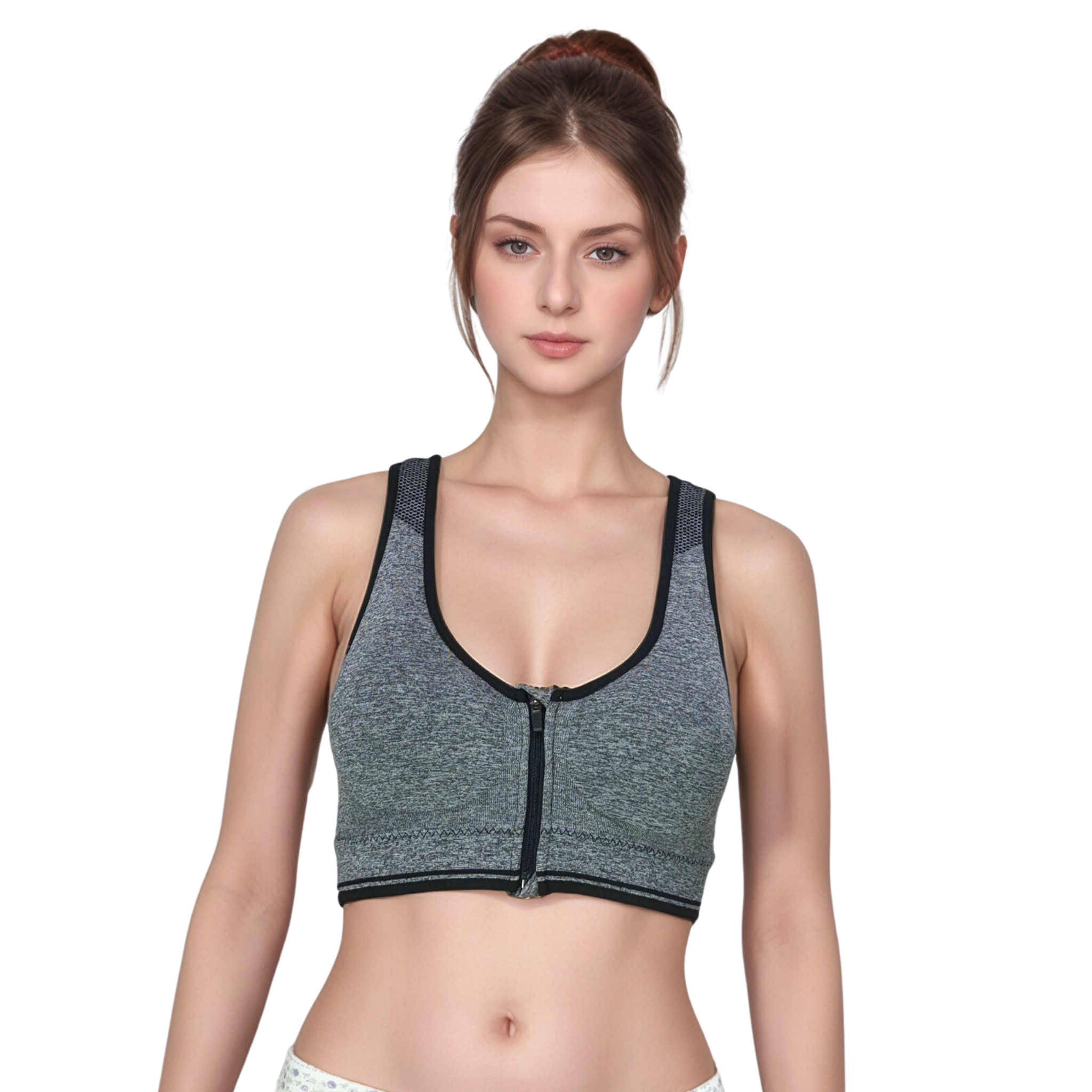 Cotton Lightly Padded Wire Free Sports Bra free Black