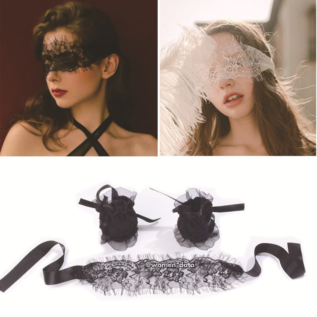 Black Lace Blindfold & Hand Tie Set