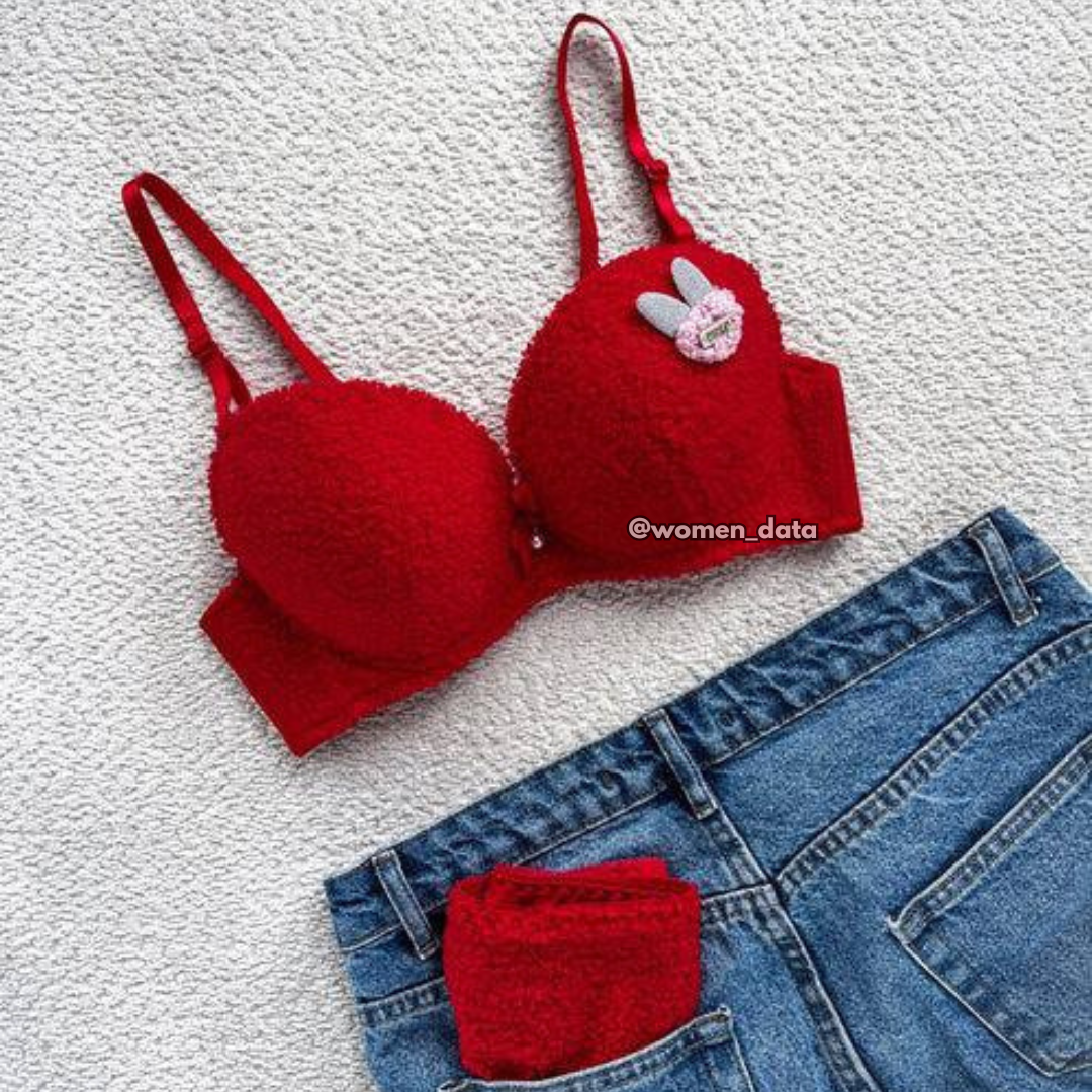 Cozy Textured Push-Up Bra & Panty Set