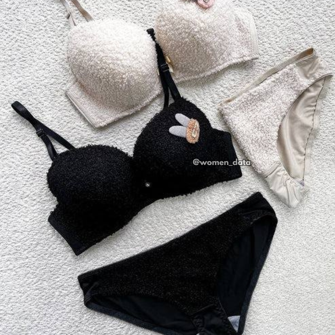 Cozy Textured Push-Up Bra & Panty Set