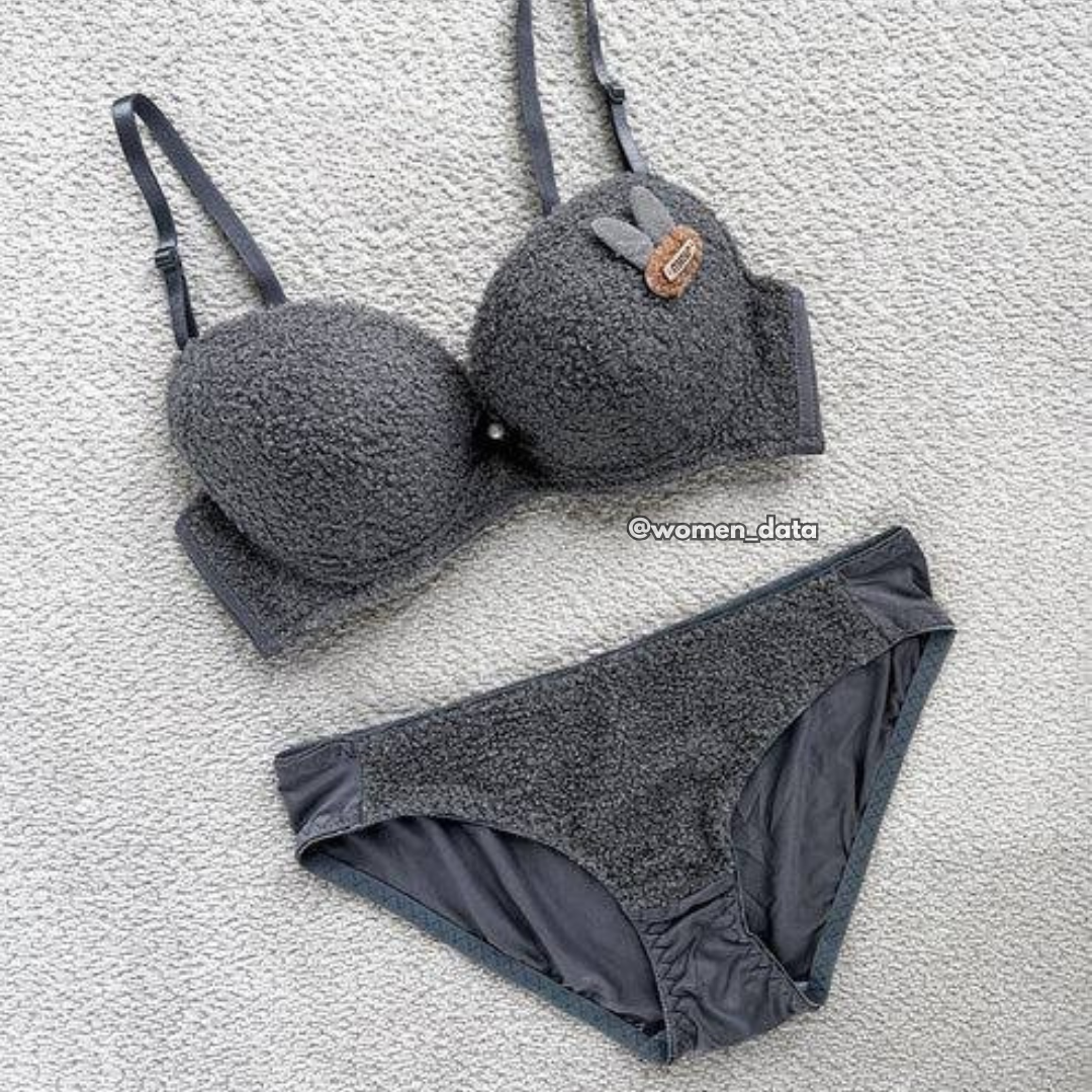 Cozy Textured Push-Up Bra & Panty Set