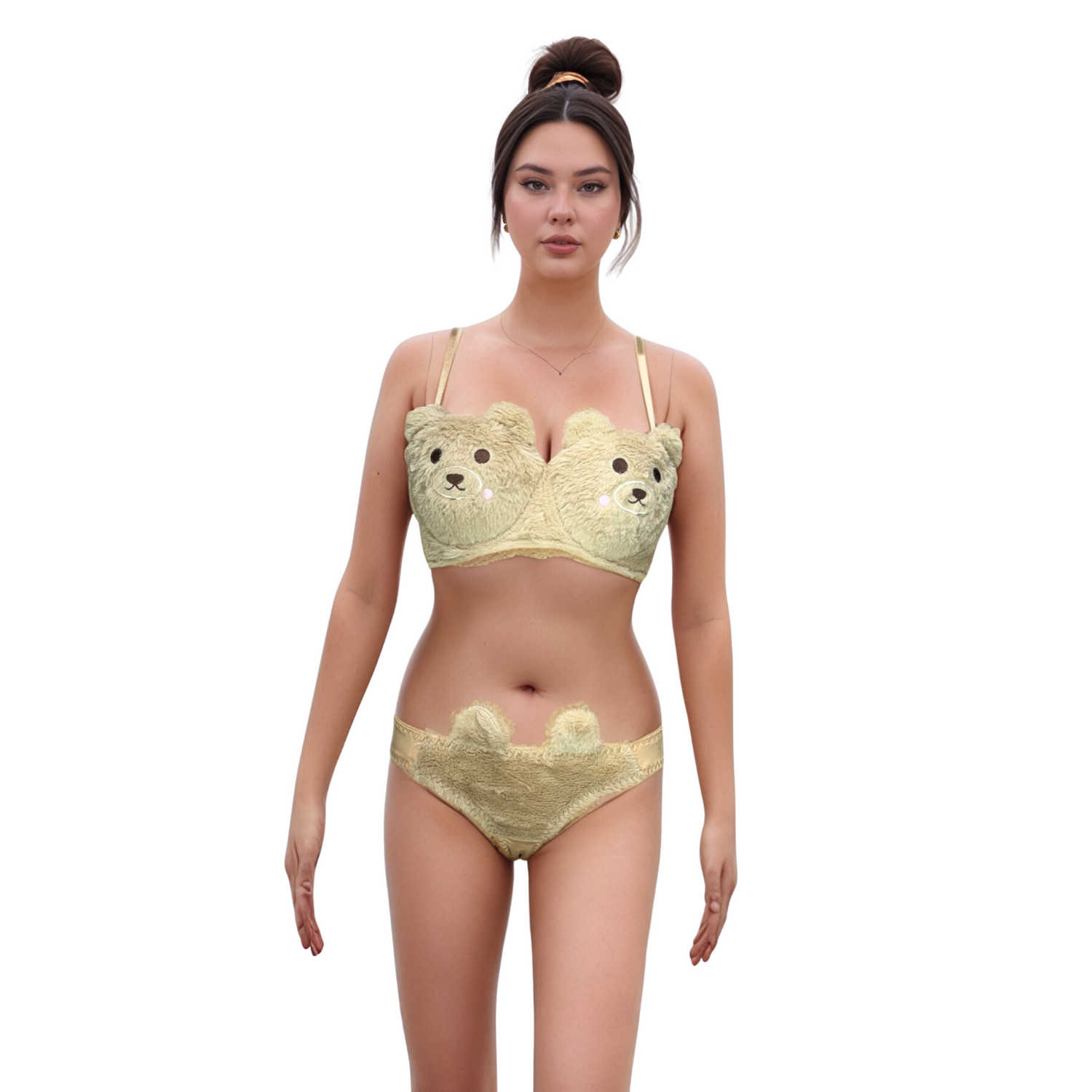Teddy Bra Panty Sets Brown