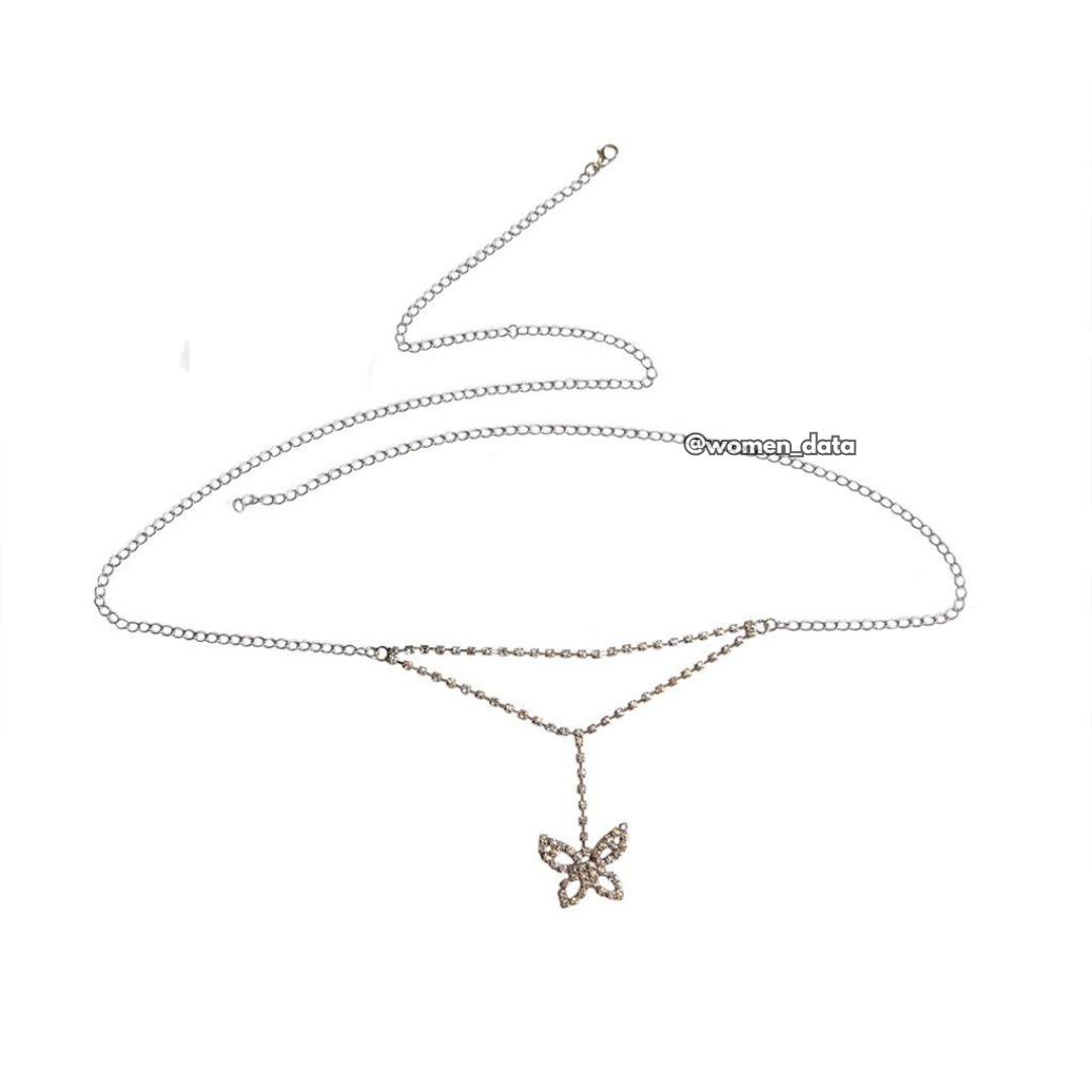 Butterfly Rhinestone Waist Chain