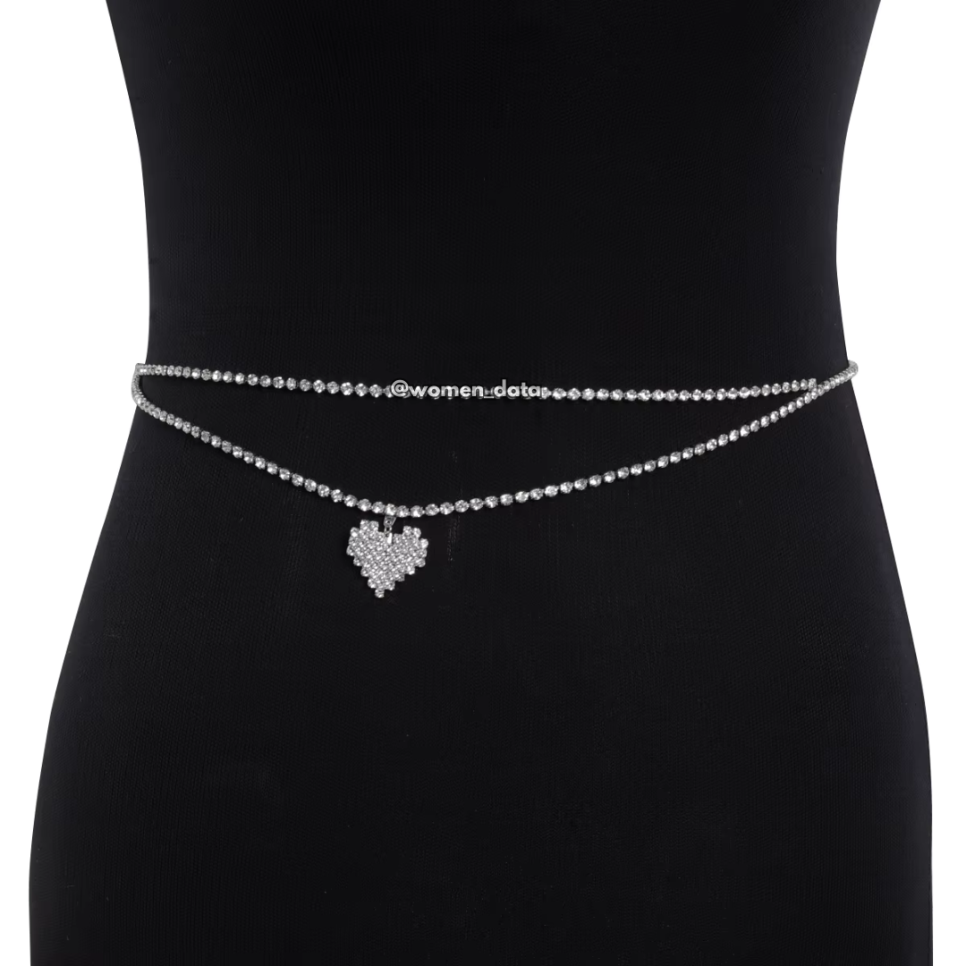 Crystal Heart Belly Chain