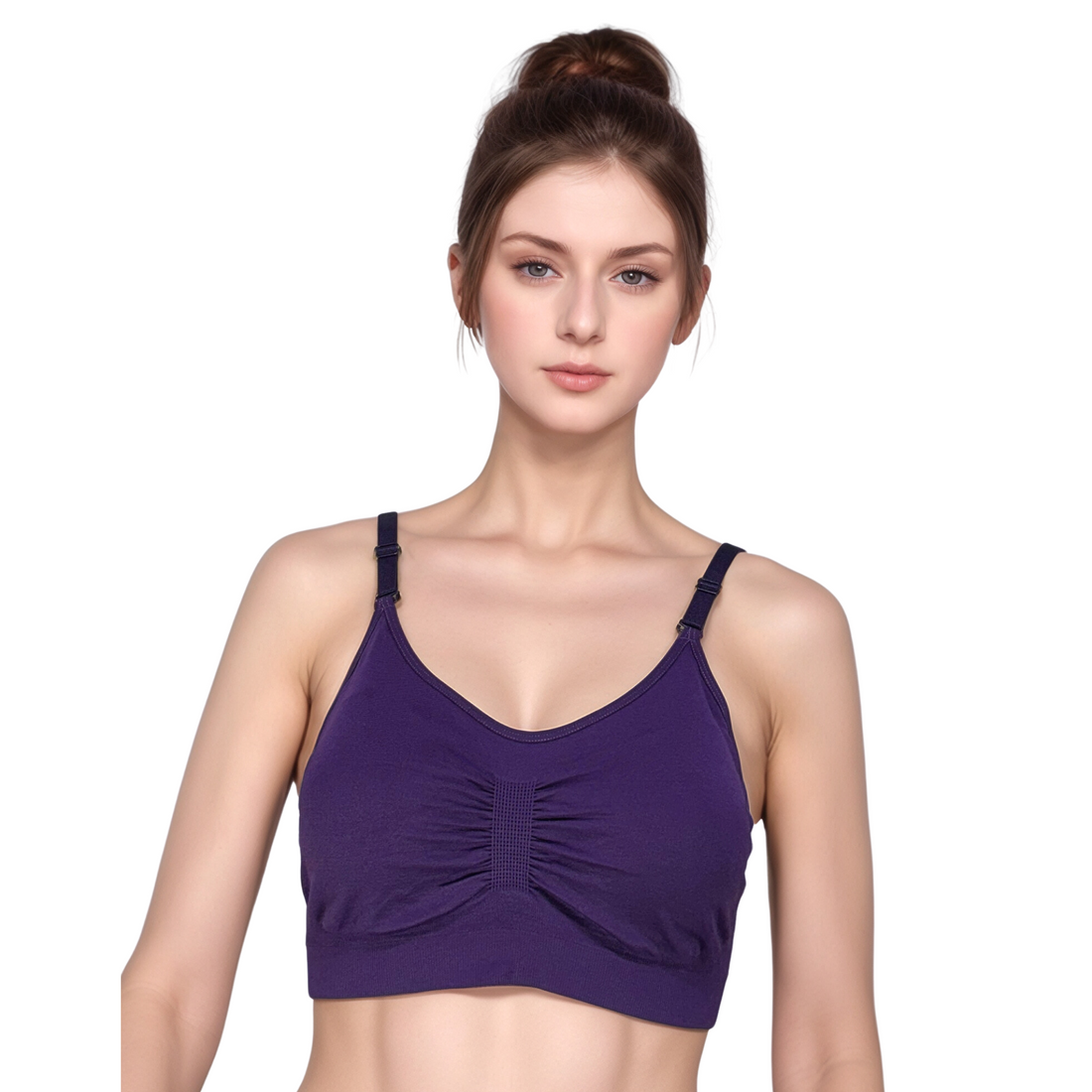 Women Stylish Sport bra With Light padded Purple