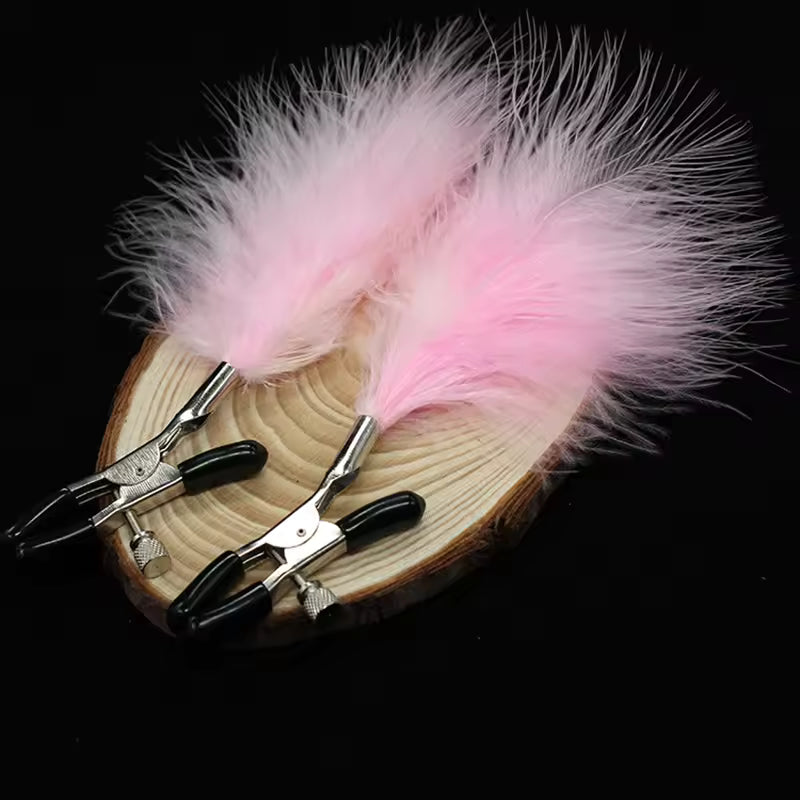 Feather Adjustable Breast Clips for Fun Accessories