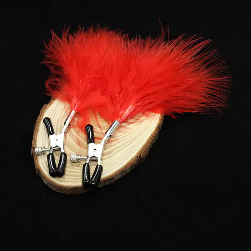 Feather Adjustable Breast Clips for Fun Accessories