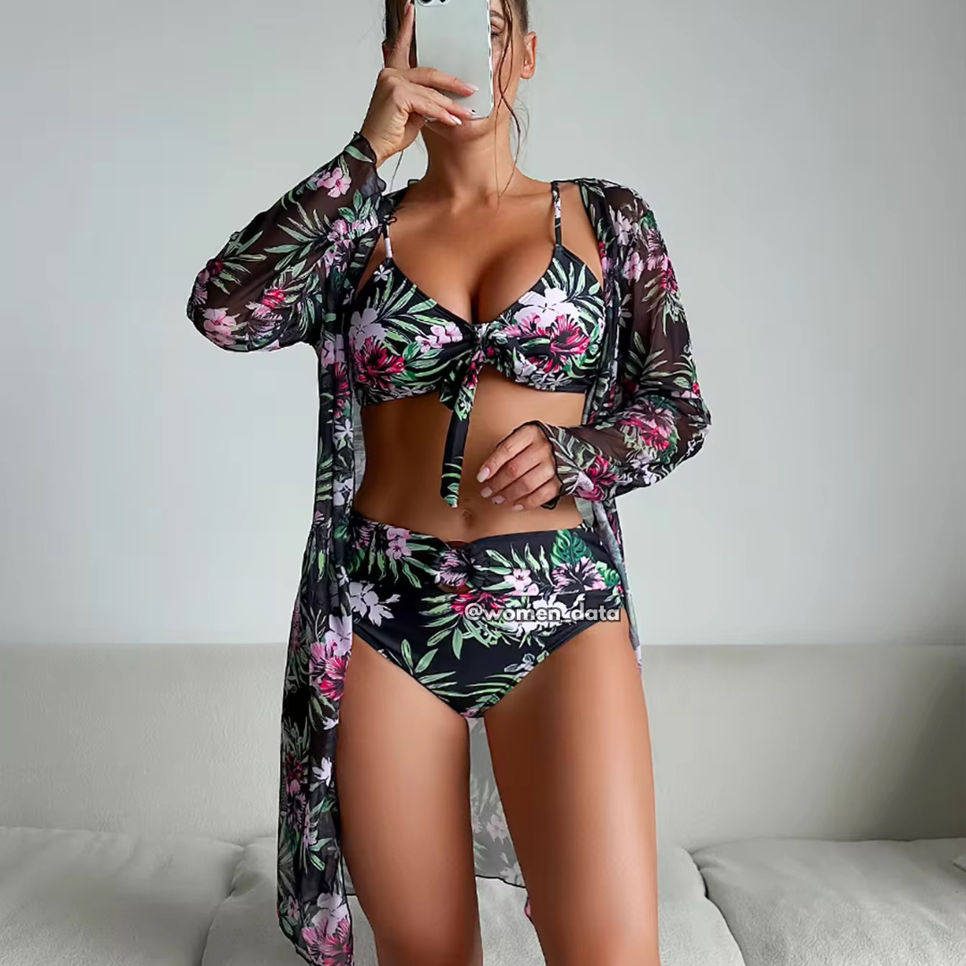Floral 3-Piece Beachwear Set