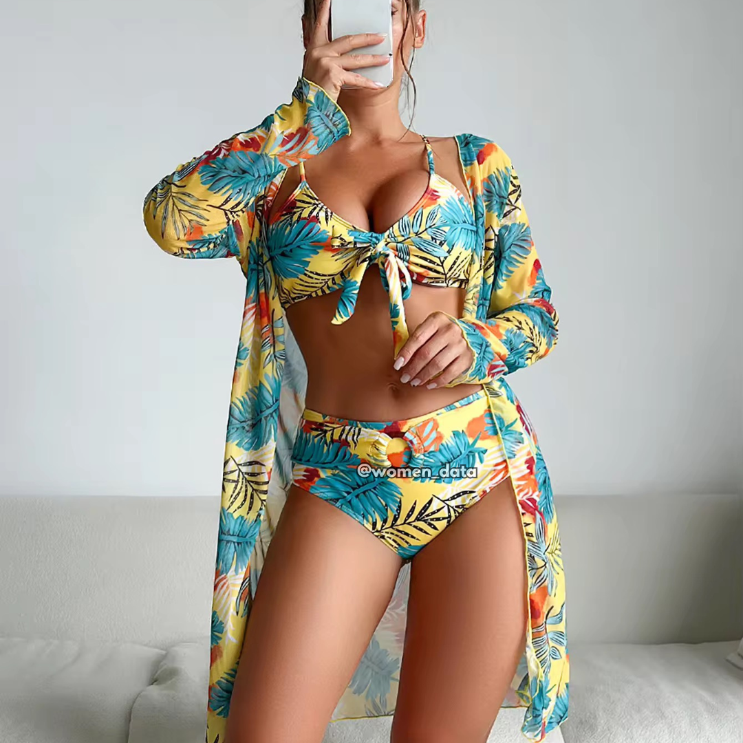 Floral 3-Piece Beachwear Set