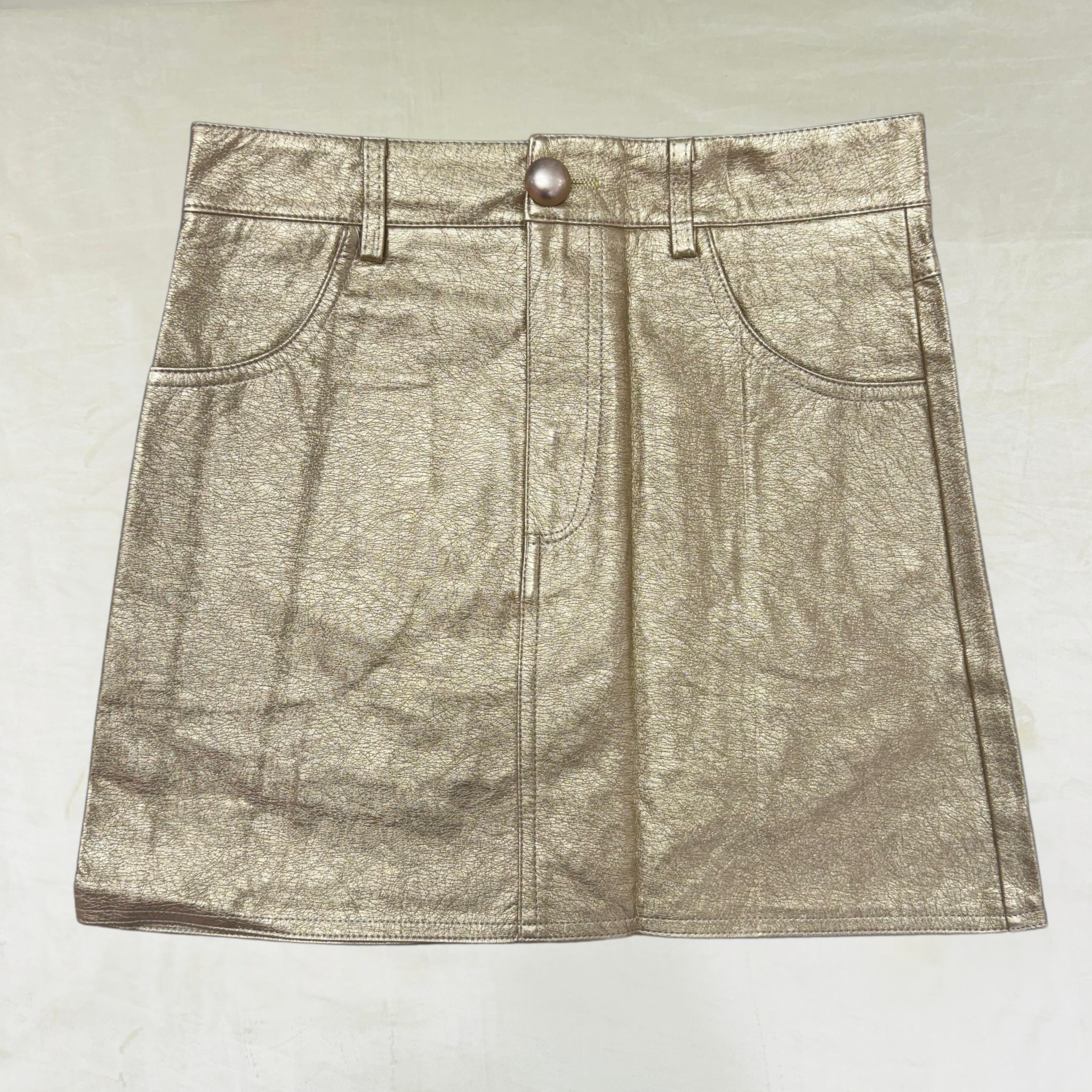 Mini Leather Skirt Golden foil Traveling