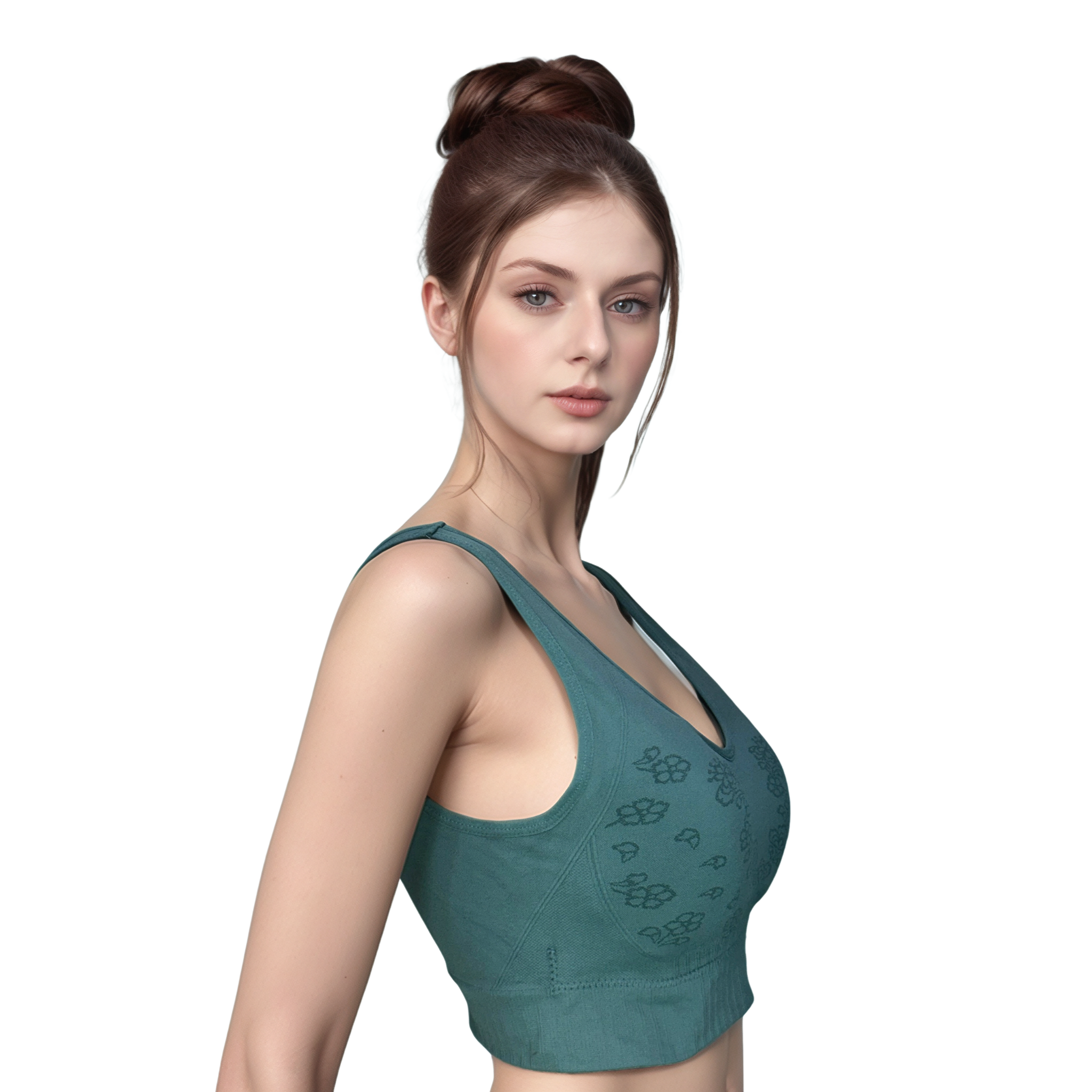 Green yoga bra