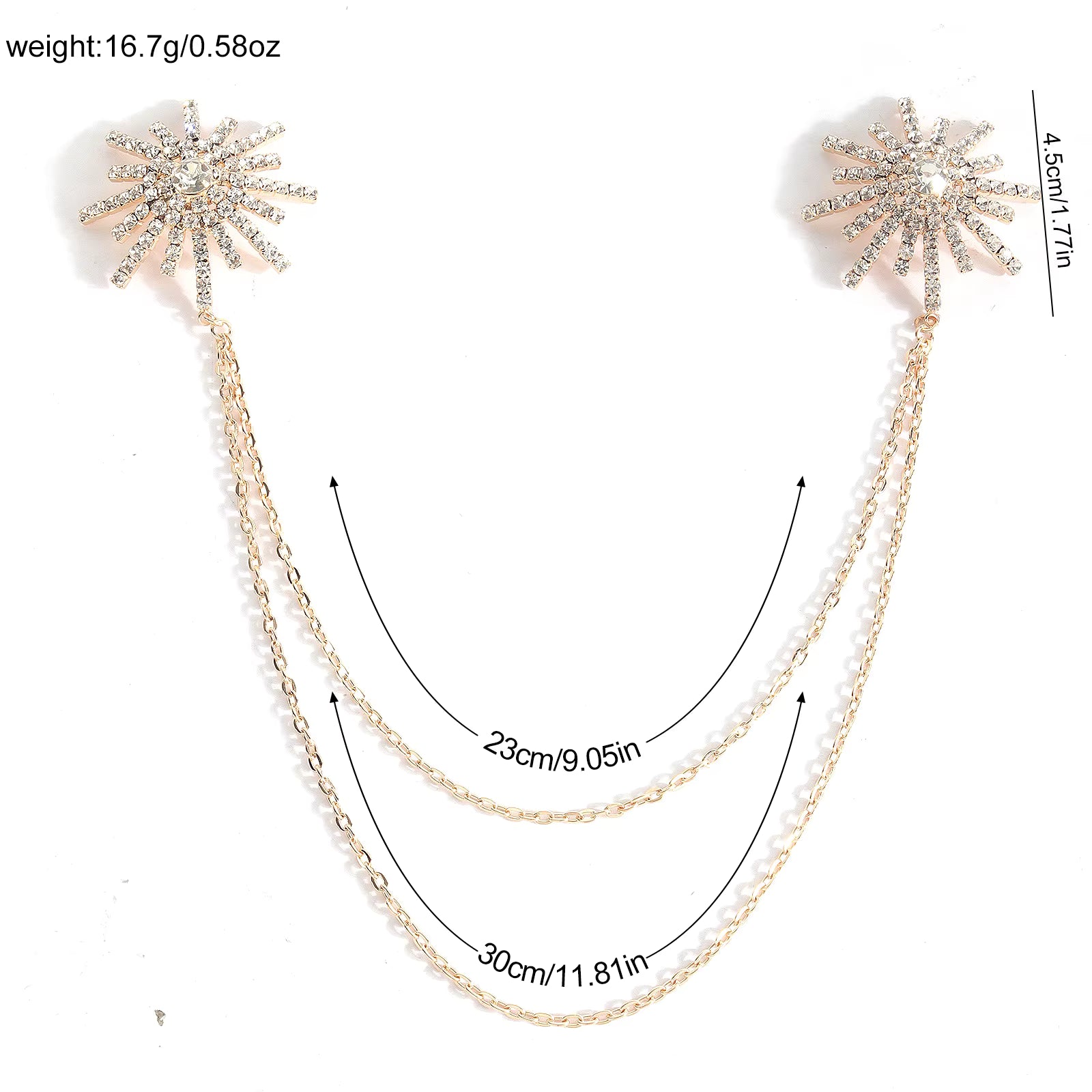 Crystal Sunburst Chain Nipple Jewelry