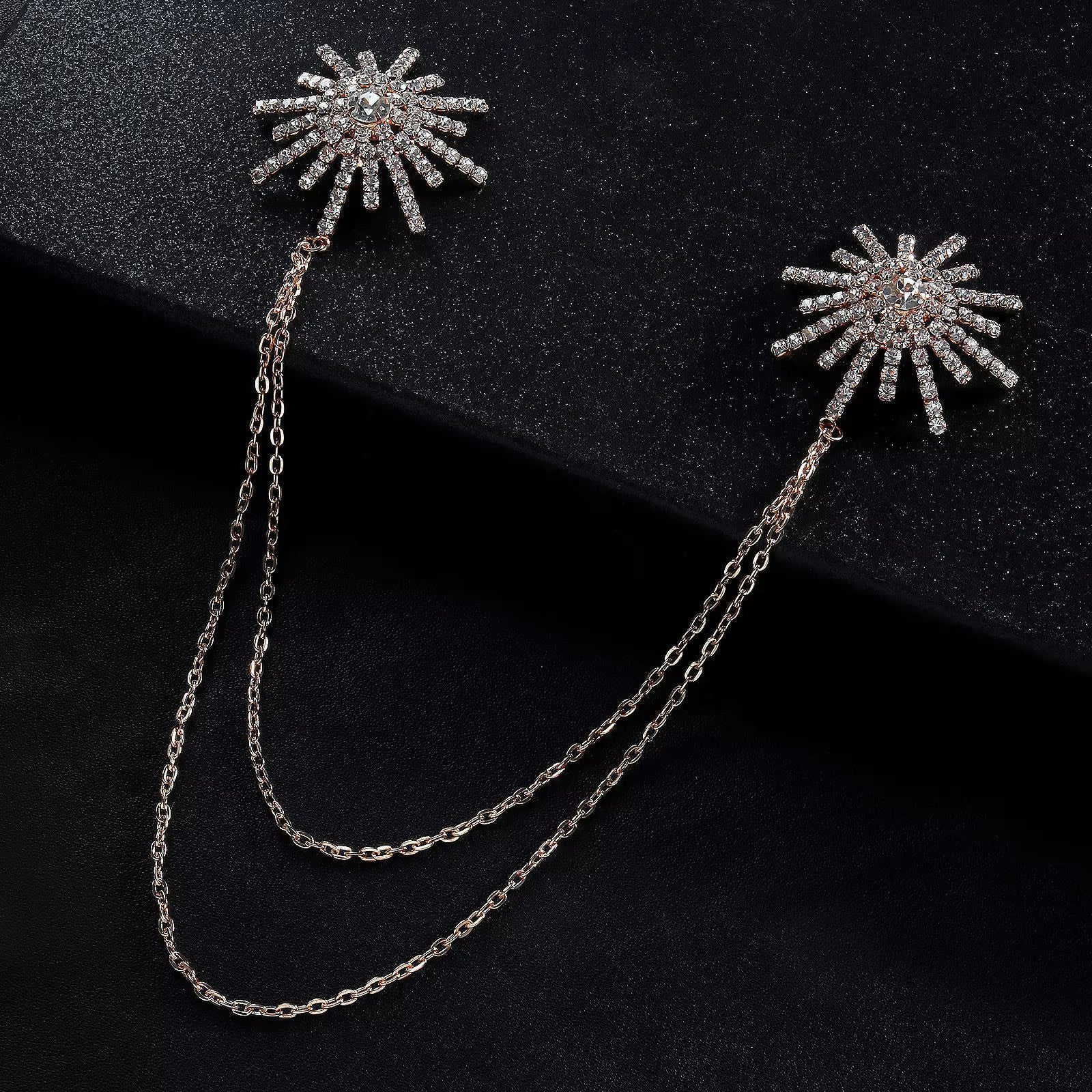 Crystal Sunburst Chain Nipple Jewelry