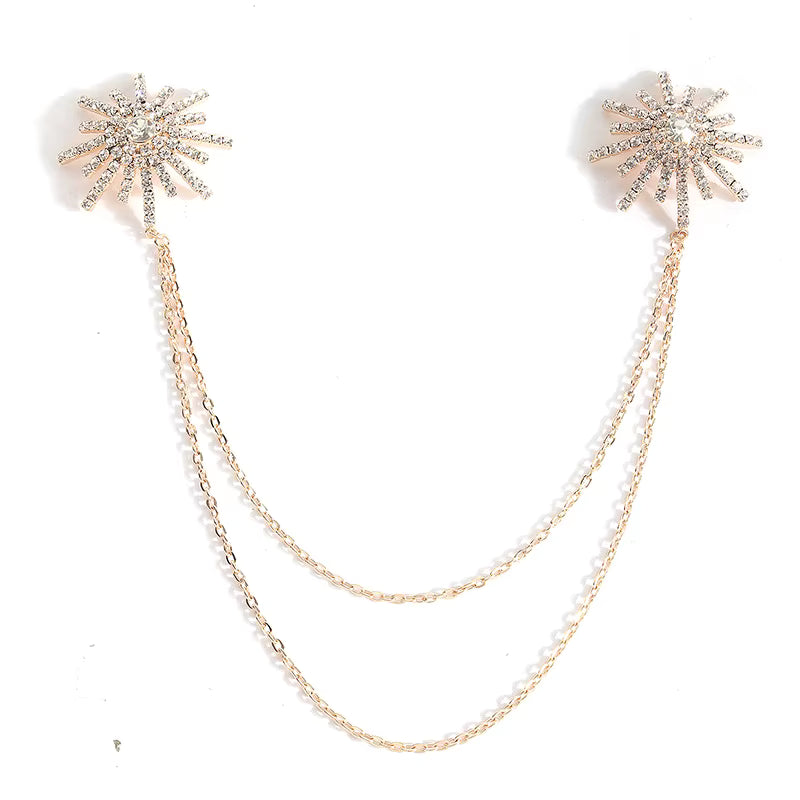 Crystal Sunburst Chain Nipple Jewelry
