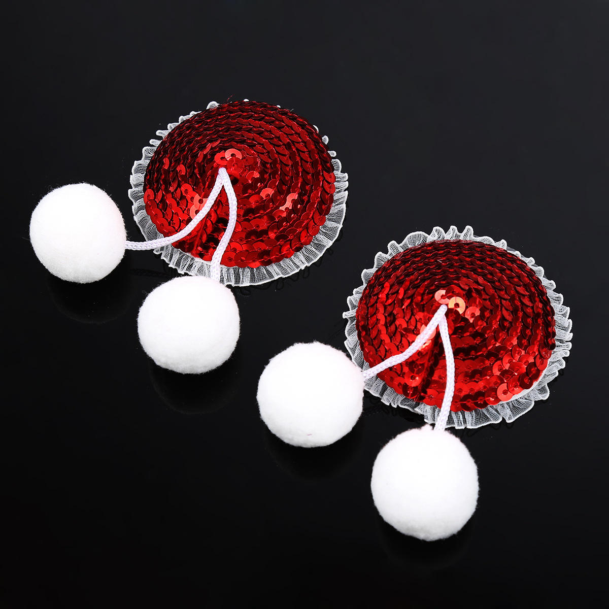 Red Sequin Cherry Nipple Covers