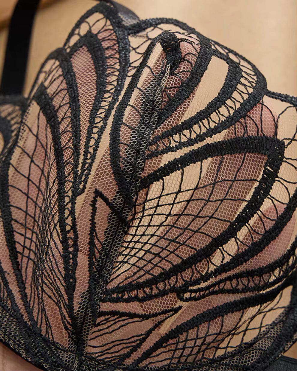 Midnight Bloom Black Lace Bra & Thong Set