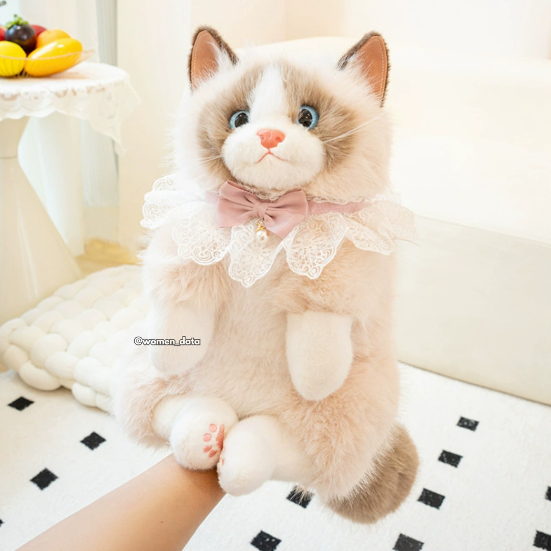 Kawaii Cat Plush Backpack with Meow Sound