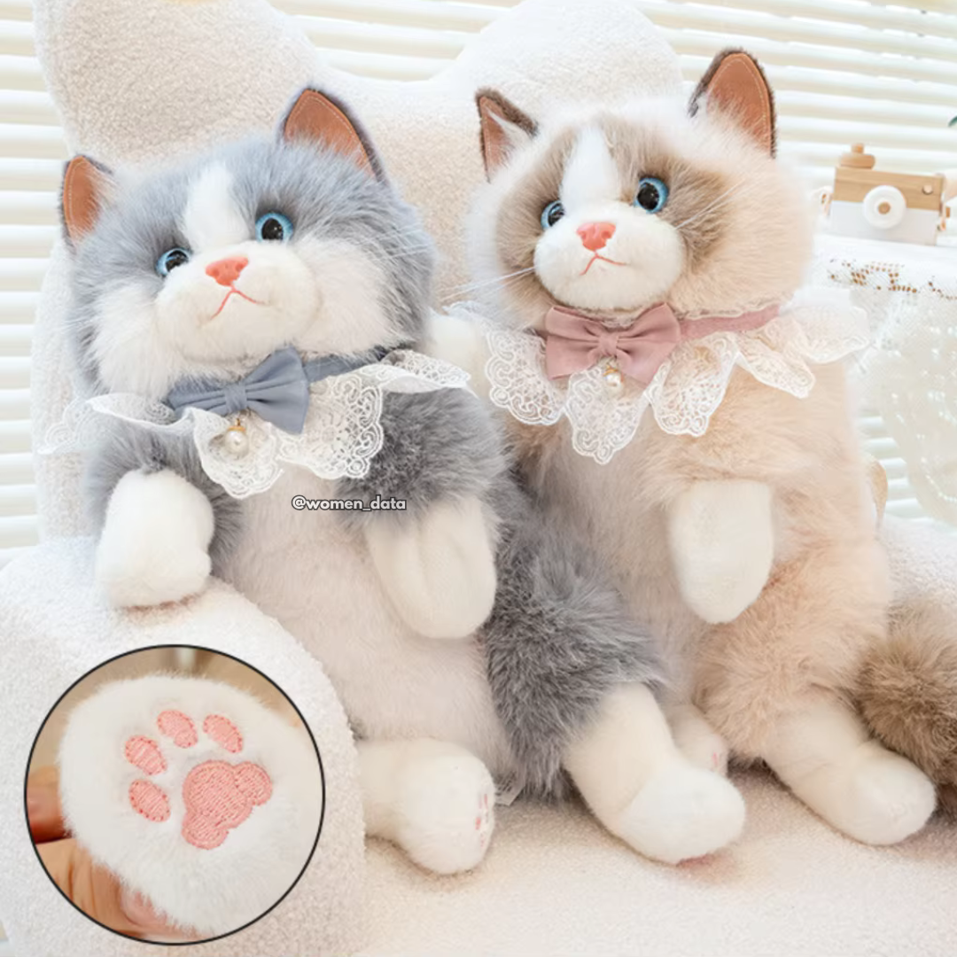 Kawaii Cat Plush Backpack with Meow Sound