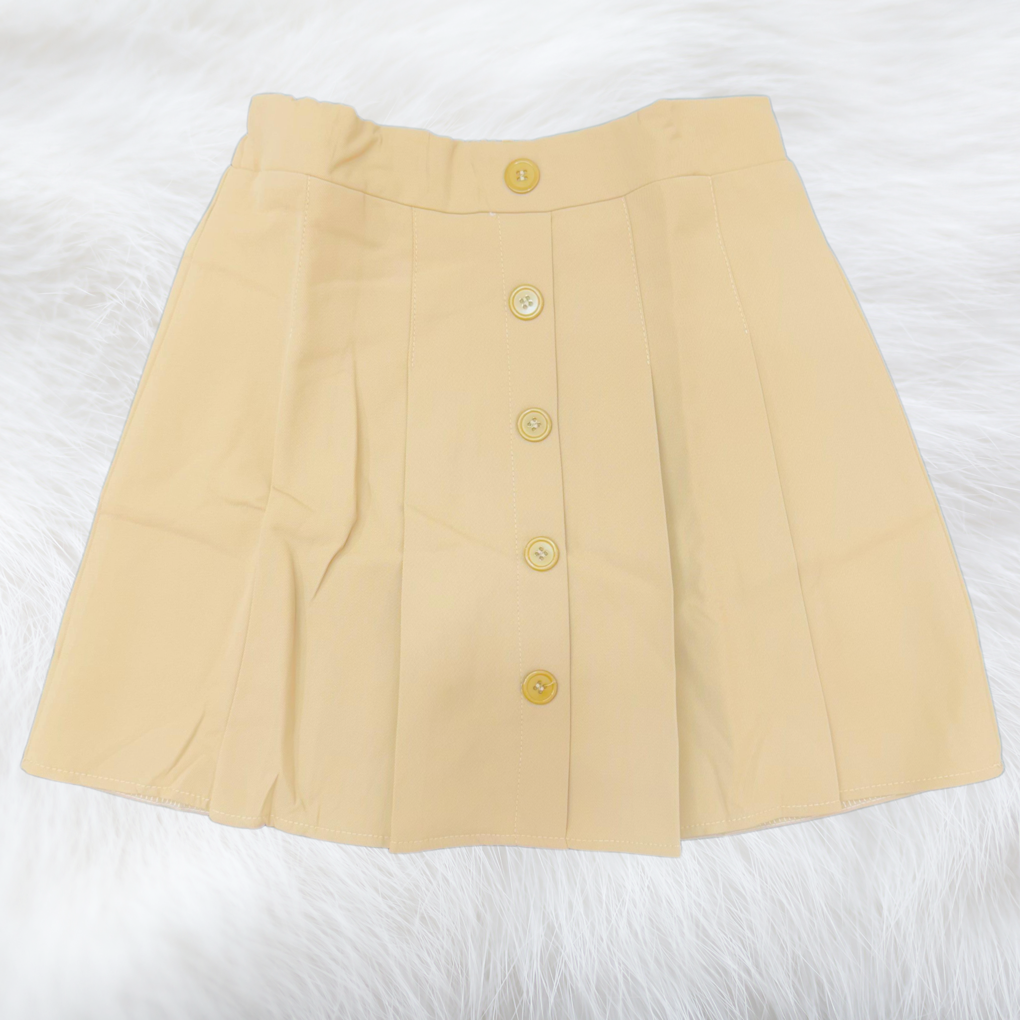 Skirt Button Closure A-Line High Waist Mini Short Skirt Khaki Traveling