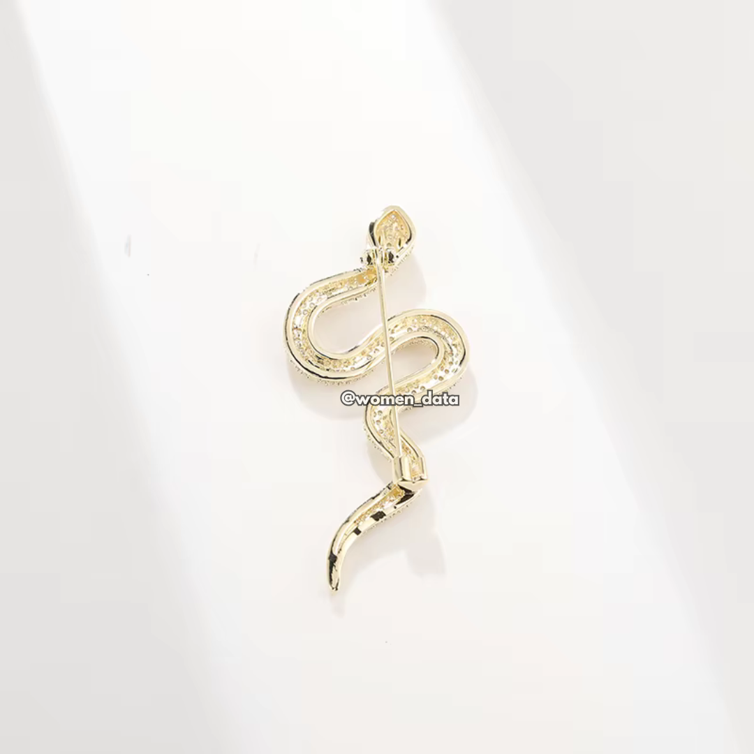 Luxury Crystal Snake Shaped Brooch Pin for Women
