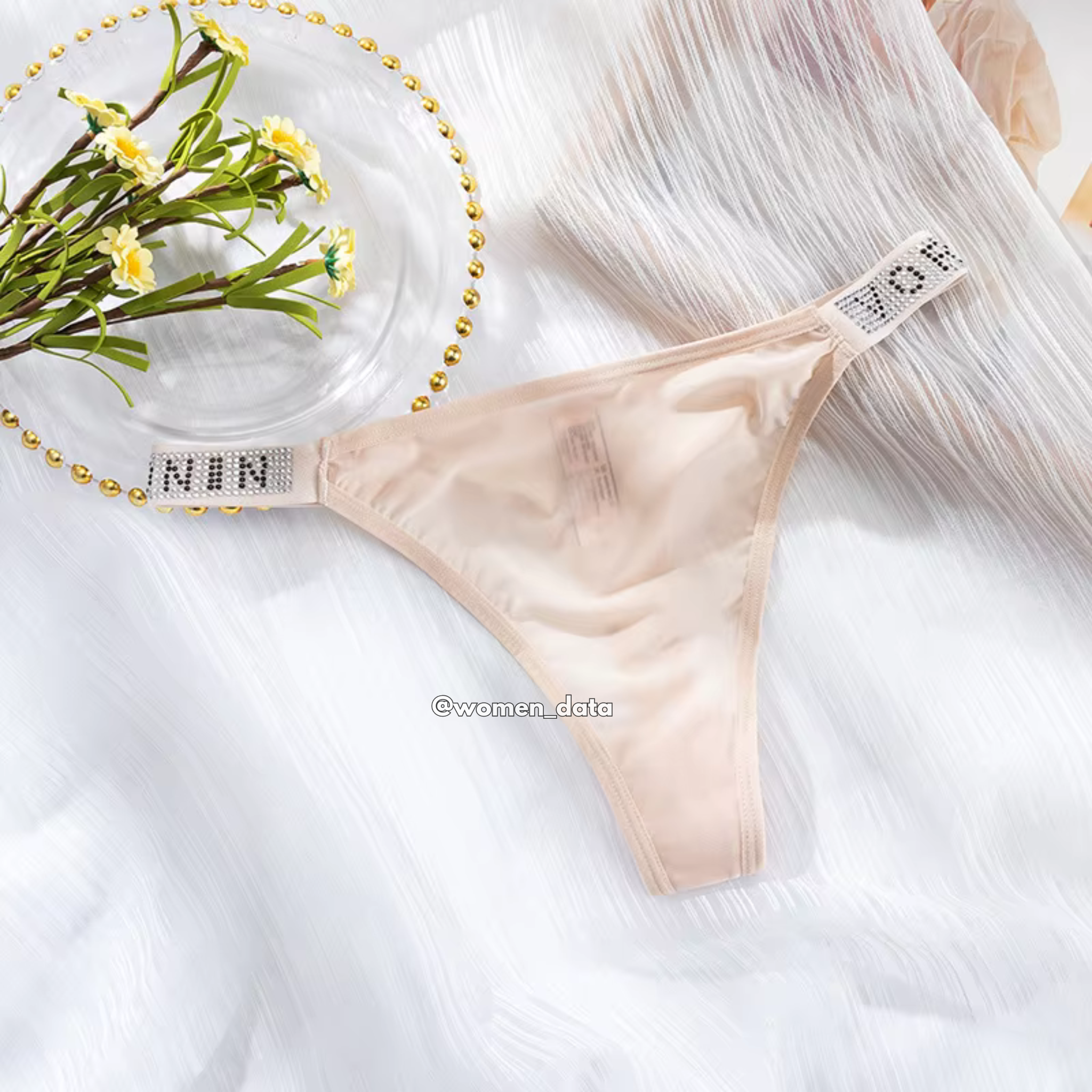Luxury Ice Silk Rhinestone Thong