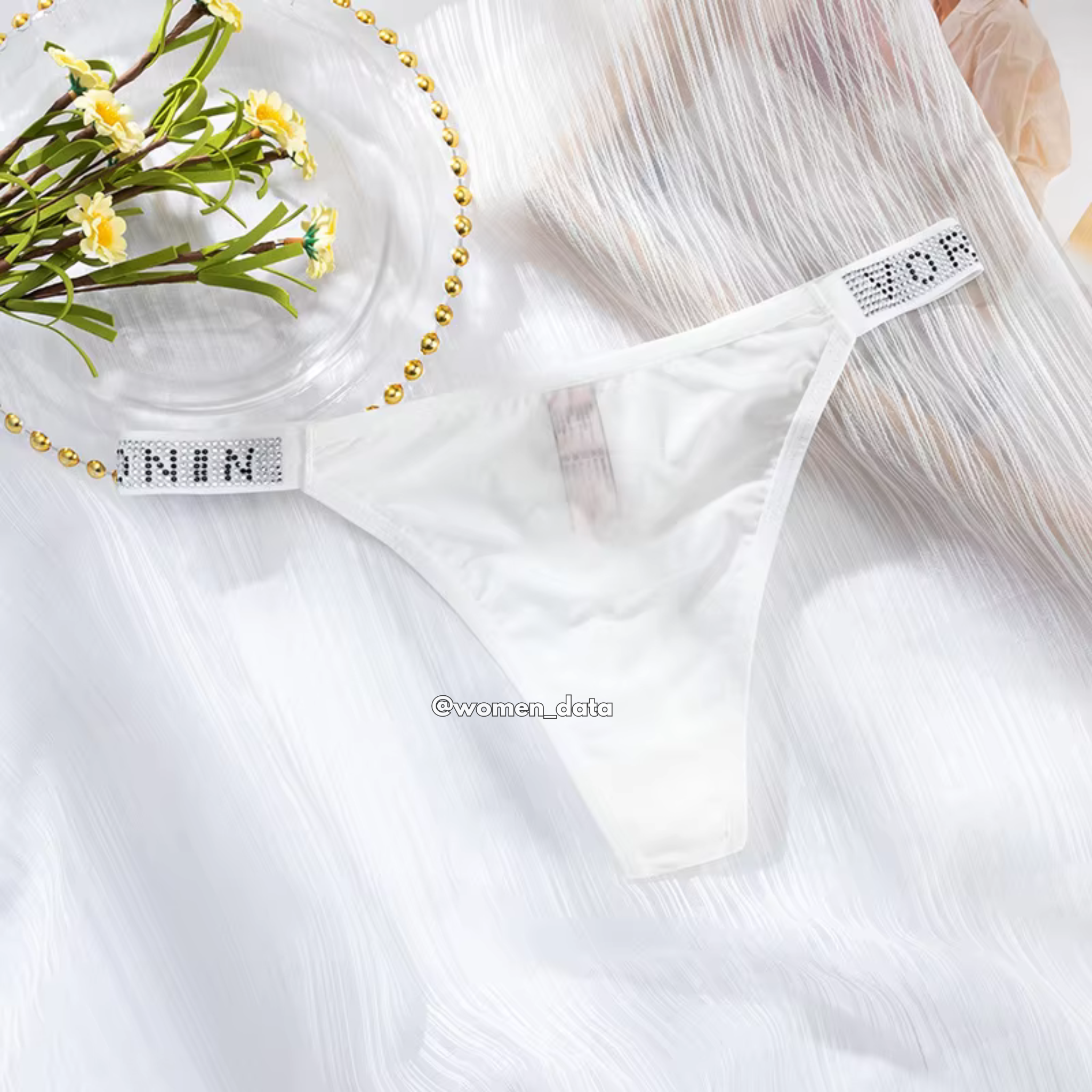 Luxury Ice Silk Rhinestone Thong