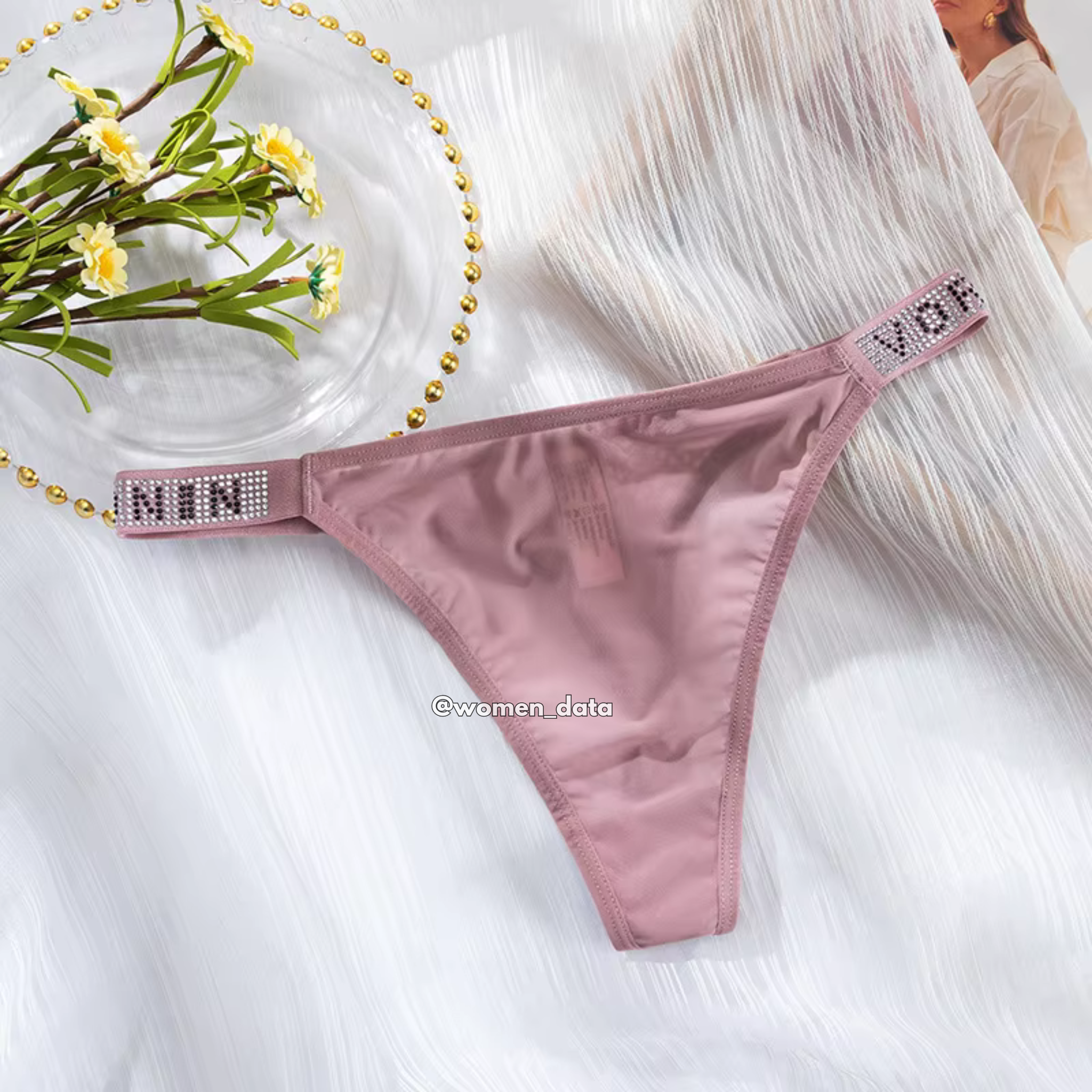 Luxury Ice Silk Rhinestone Thong