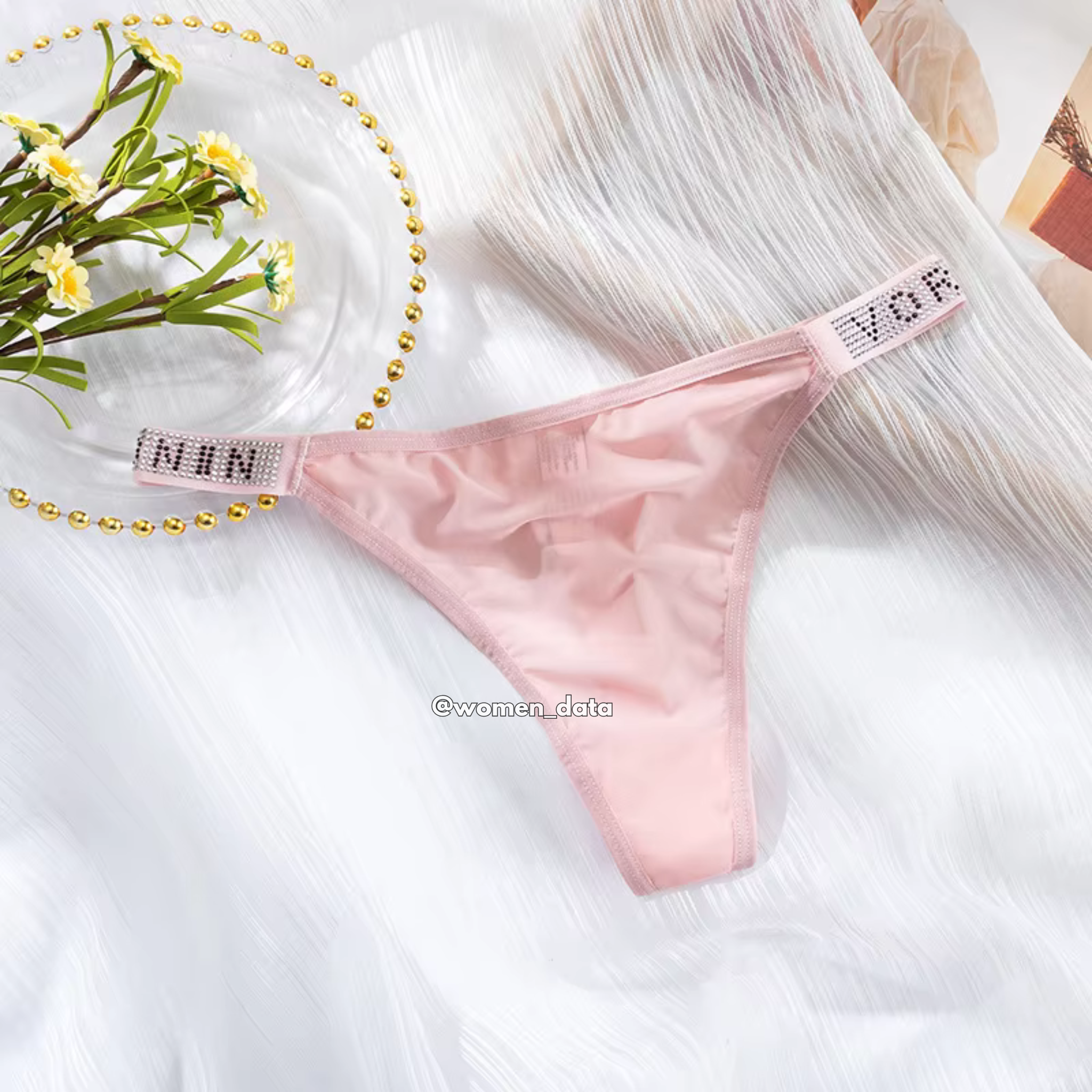 Luxury Ice Silk Rhinestone Thong