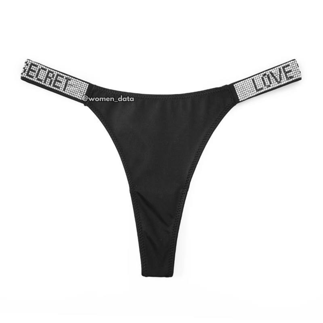 Luxury Rhinestone Strap Thong Panty