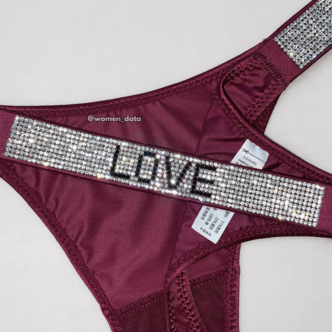 Luxury Rhinestone Strap Thong Panty