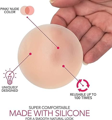 Silicone Invisible Nipple Covers Breast Pads Adhesive Reusable Pasties | WOMEN DATA