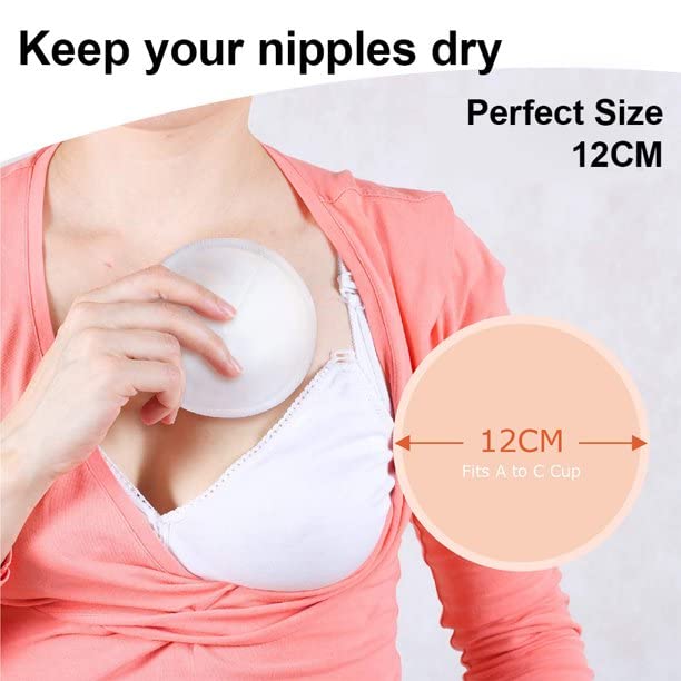 Reusable Maternity Nursing Pads – Soft Cotton, Washable & Absorbent Breast Pads for Breastfeeding Mothers (6 PCS, White)