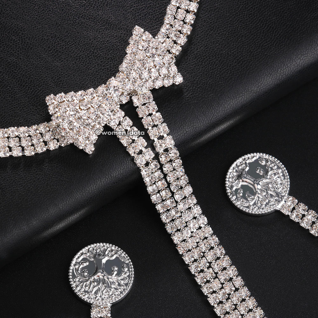Rhinestone Bow Waist Chain
