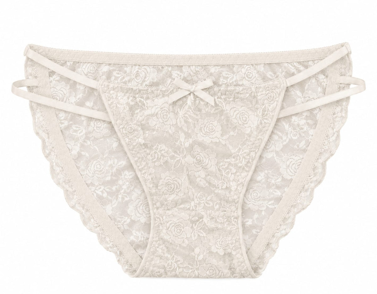 Rose Print Net Fabric Lace Panty