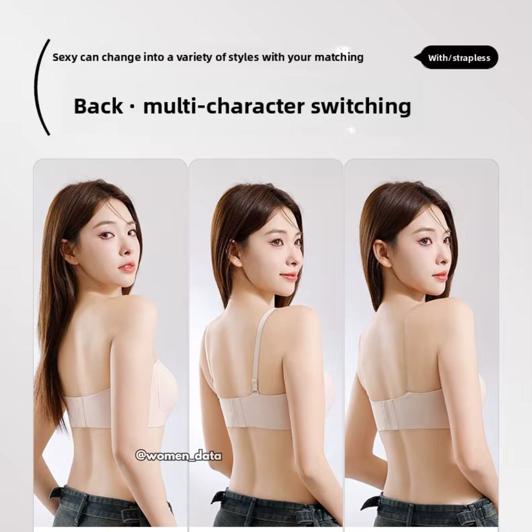 Seamless Invisible Bra with Detachable Transparent Straps