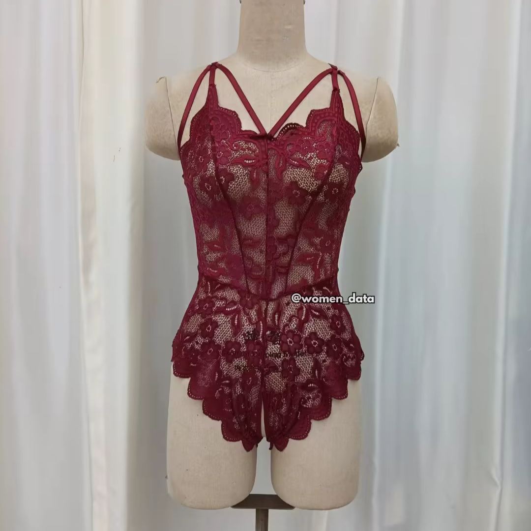 Sexy Lace Black Sheer Bodysuit for Women