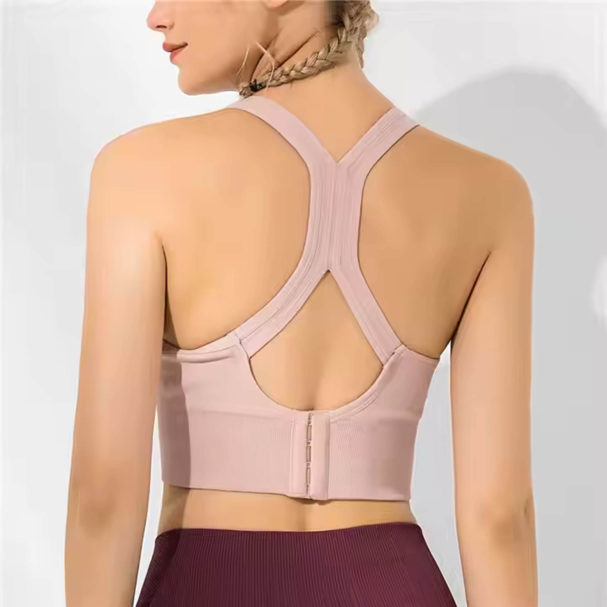 Cross Shoulder Straps Lightly Padded Wire Free Active Wear Sports Bra