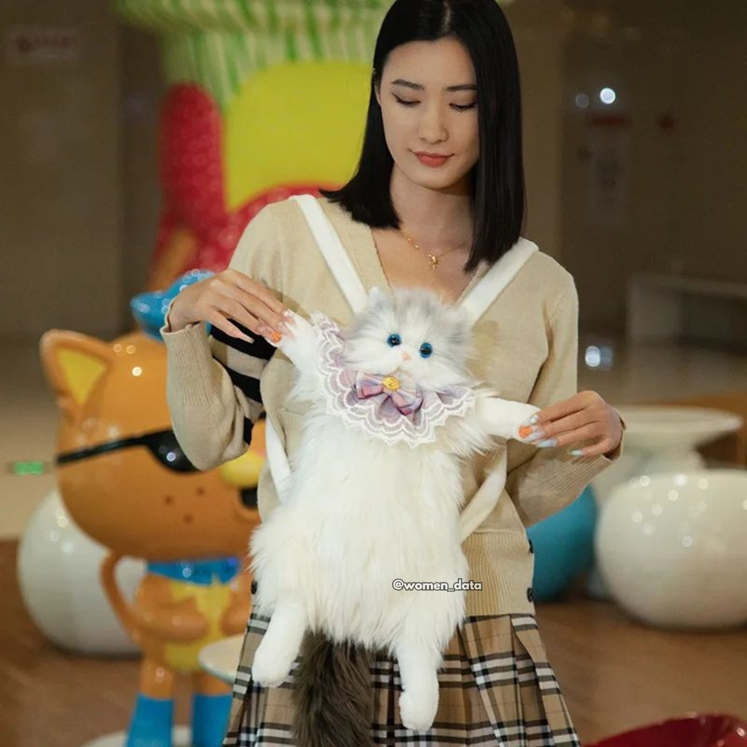 Kawaii Cat Plush Backpack with Accessories