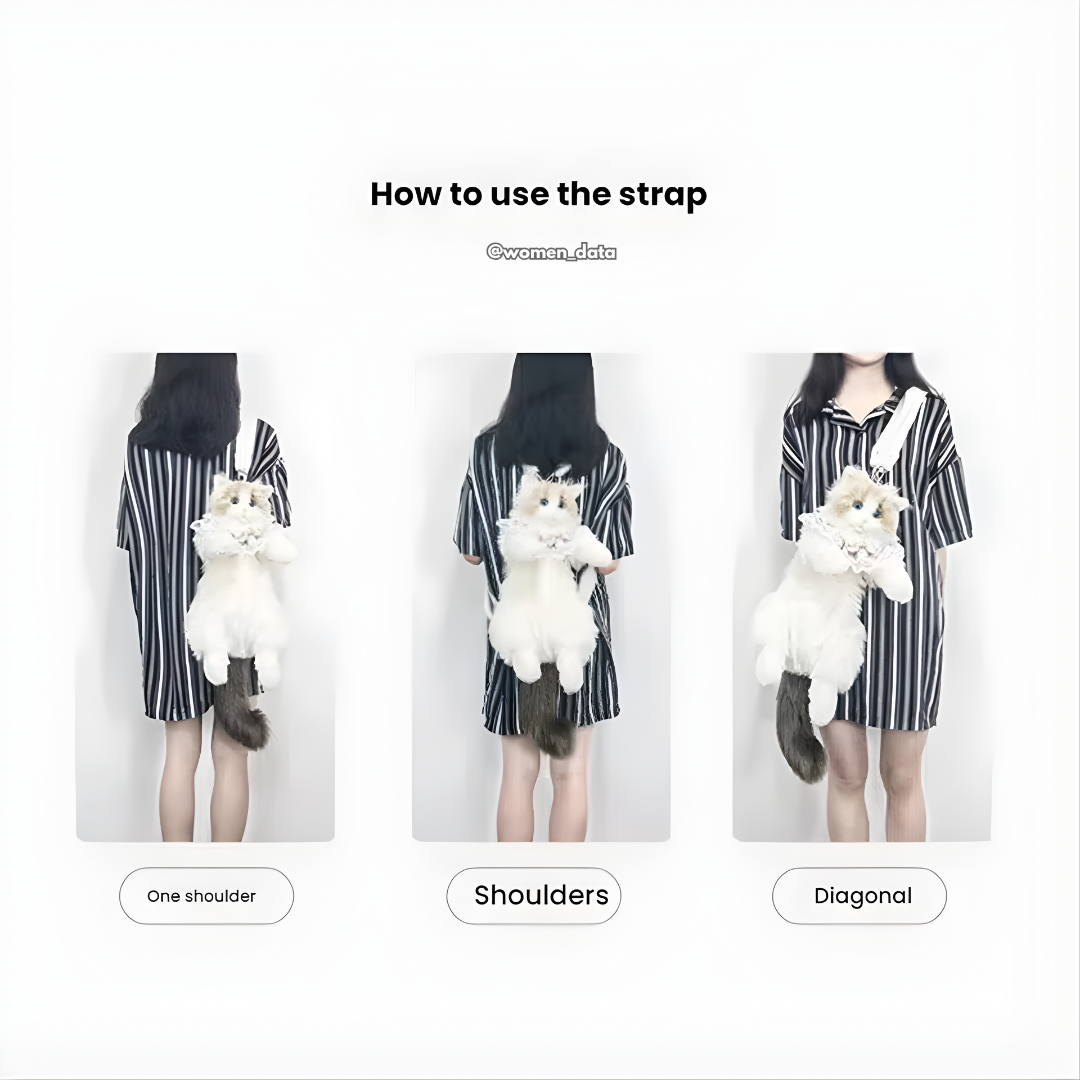 Kawaii Cat Plush Backpack with Accessories