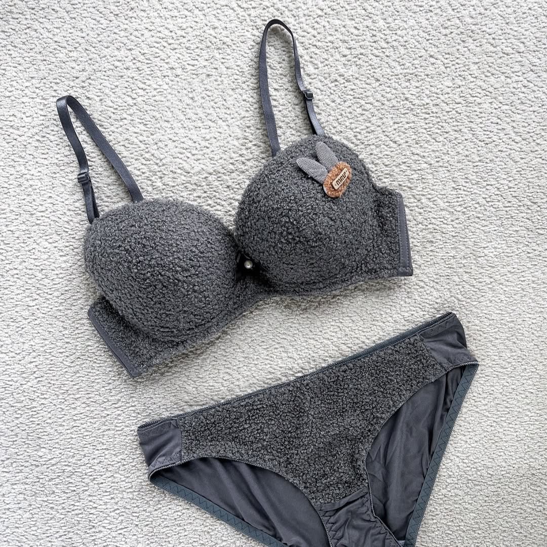 Cozy Textured Push-Up Bra & Panty Set