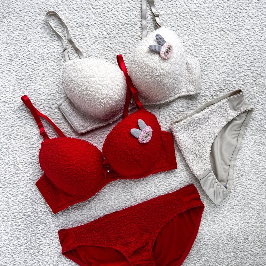 Cozy Textured Push-Up Bra & Panty Set